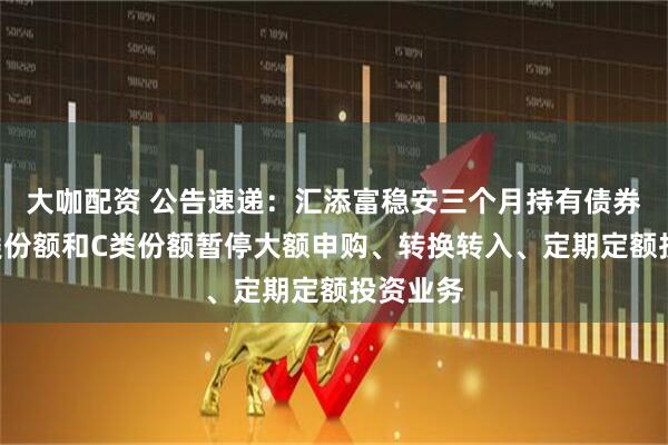 大咖配资 公告速递：汇添富稳安三个月持有债券基金A类份额和C类份额暂停大额申购、转换转入、定期定额投资业务