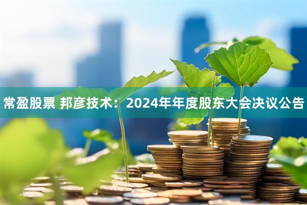 常盈股票 邦彦技术：2024年年度股东大会决议公告